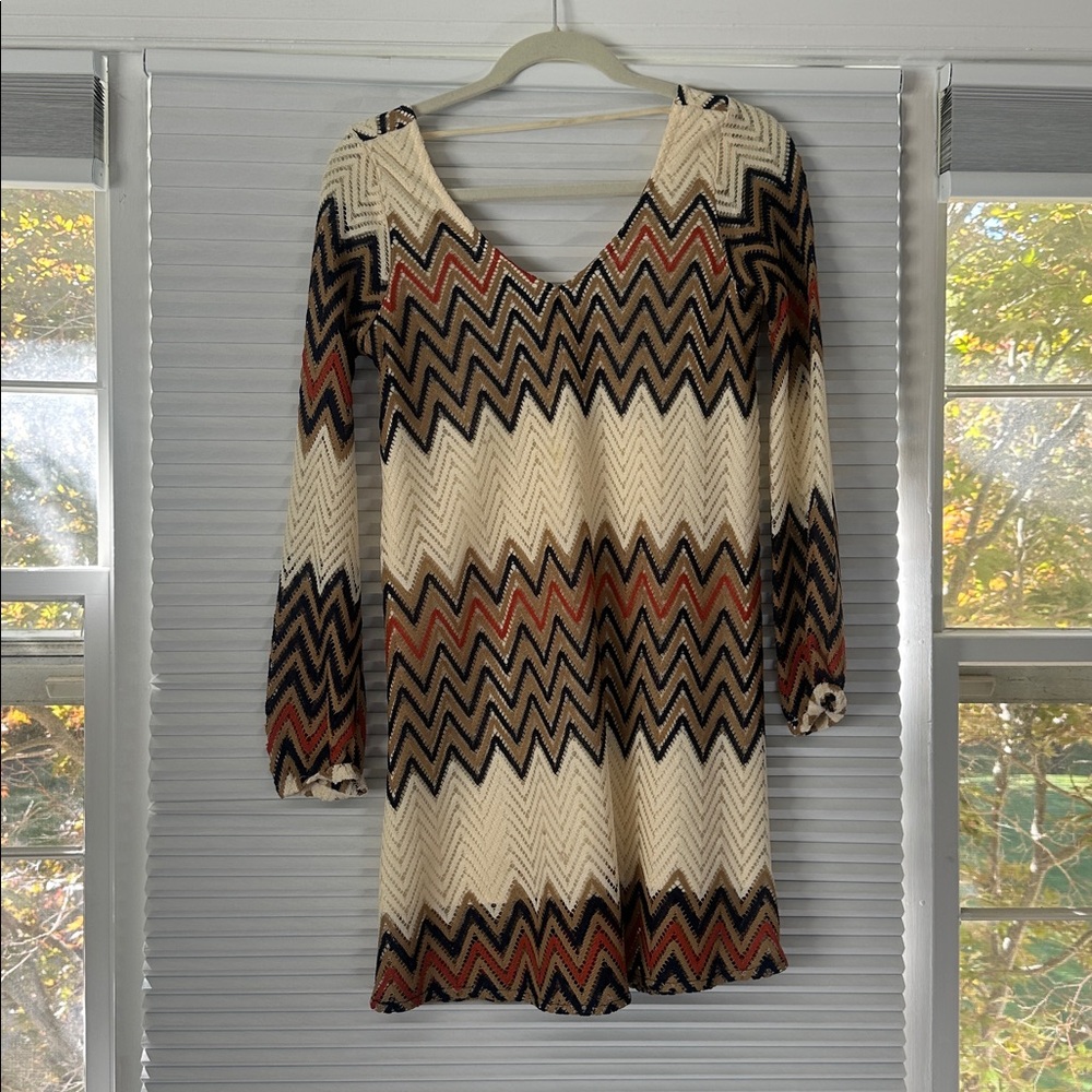 Full Tilt Multicolor Chevron Dress